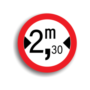 Accesul interzis vehiculelor cu latimea mai mare de 2.3 M 1