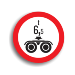 Accesul interzis vehiculelor cu masa pe osia dubla mai mare de 6.5 t 1